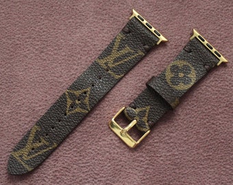 AUTHENTIC LV Watch band, iwatch series 1, 2, 3, Louis Vuitton Apple Watch Band, 38mm and 42mm, silver, gold, rose gold, black hardware,