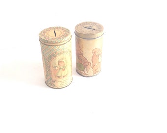 Vintage Hallmark tins. Mad Money & A penny saved is a penny earned tin piggy banks. Made in USA