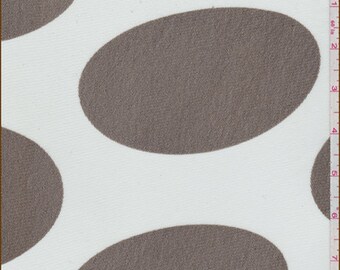 White/Brown Dot Micro Mesh Knit, Fabric By The Yard