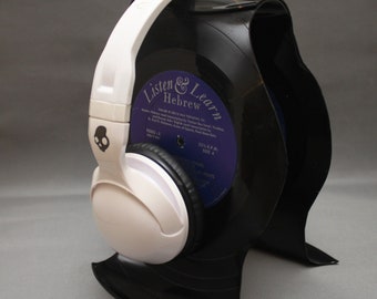 Headphone Stand from Recycled LP Records
