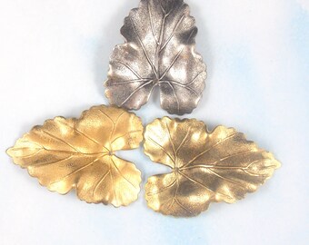 45x36mm, Silver Plated, Drilled Hole, Leaves
