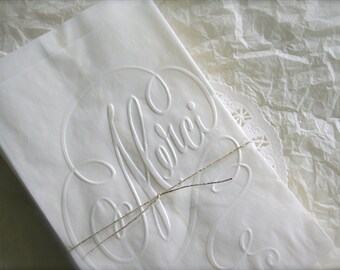 25 Merci Glassine Favor Bags, Paris Party Favors