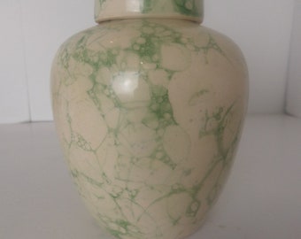 Green Marbled Chinese Ginger Jar