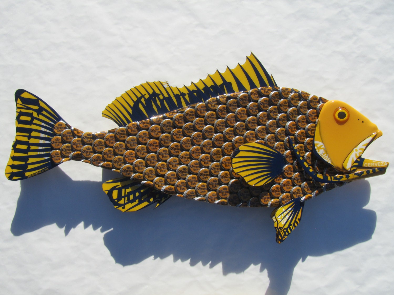 Metal Bottle Cap Fish Wall Art Corona Bottlecap Grouper