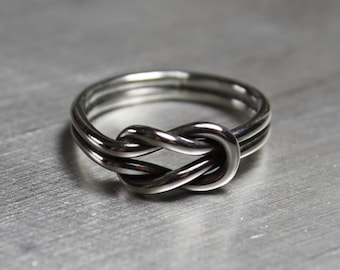 Sailor Knot Ring, Silver Infinity Ring, Sterling Silver Ring, Double Knot Ring, Love Knot