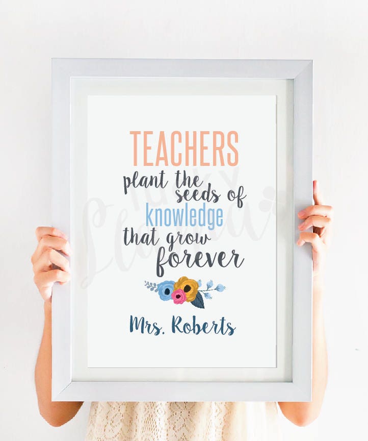 Teacher Gift Personalized Teacher Printable Teacher