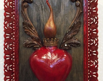 You Give My Heart Wings, Mixed Media Assemblage Sculpture