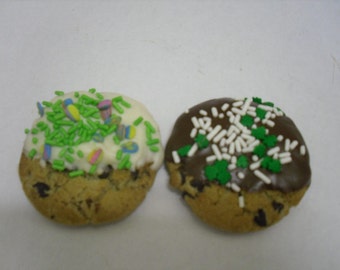 Chocolate covered chocolate chip cookies