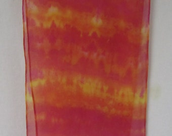 Silk chiffon scarf 10” x 52”.