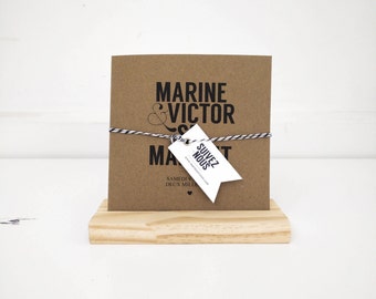 Wedding announcement modern minimal kraft