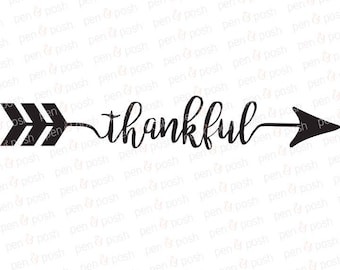 Thankful Arrow SVG - Thankful SVG - Thankful Arrow Clipart - Thankful Arrow Silhouette - Thankful Arrow Cricut Cut File