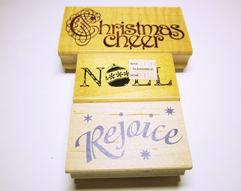 RUBBER STAMPS Christmas Quote Rubber Stamps Christmas Stamps Card Making Scrapbooking Rubber Stamp Supplies Word Quote Stamps