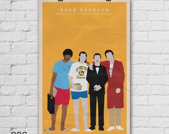 Pulp Fiction Art Print. Quentin Tarantino. John Travolta. Samuel Jackson. Harvey Keitel. Pop Culture and Modern Wall Decor. Item no. 026