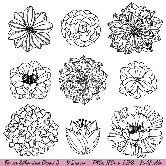 Download Flower Silhouettes 3 Clipart Clip Art Flower Clip Art Clipart