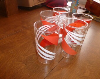 Vintage Stripped Drinking Glasses