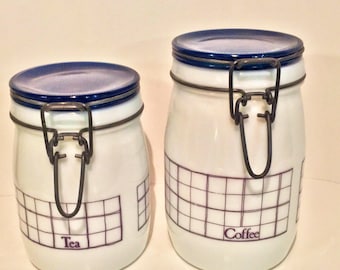 Kitchen Canisters Set Vintage Kitchen Canister Kitchen Storage Tea Canister Coffee Storage White Canister Retro Canister Pantry Storage