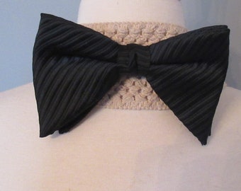 Vintage Large Black Bowtie
