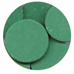 Dark Green 7 oz Merckens Confectionery Coating - Chocolate Melts 7 ounce bag Disks