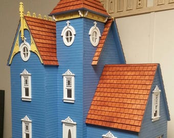Wooden Dollhouse Kit, Delilah, A Victorian Dollhouse Kit, Scale One Inch