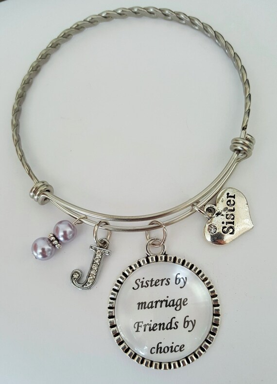 Personalized Sister Bangle / Sister in Law Bangle / Sister Bangle Bracelet / Sister Gift / Sister in Law Gift / Wedding Keepsake