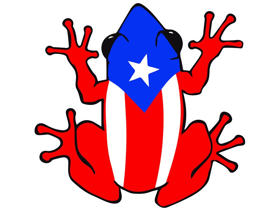 Puerto Rico Rican Frog Rana Flag San Juan Island Country