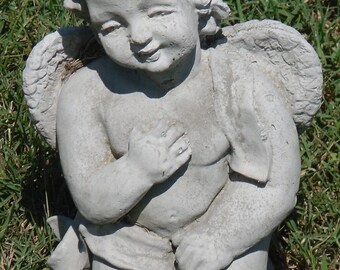 Small Angel Statue, Indoor Angel Statue, Kneeling Angel Figurine, Angel Decor, Angel Gift Idea, Concrete Angel, Angel Statuary, Indoor Angel