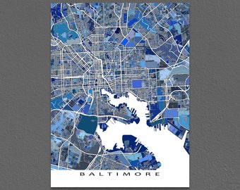 Baltimore Map, Baltimore MD Poster, USA City Street Map, Maryland