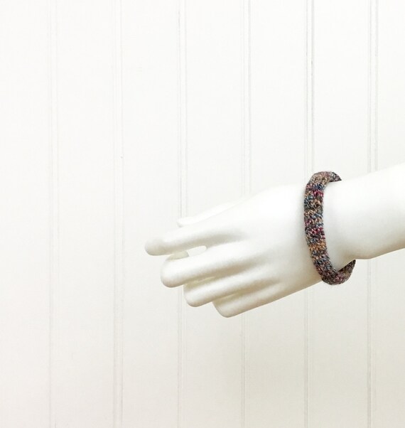 Items similar to Hair Tie & Bracelet French Knit Variegated Wool Knitted I Cord Hair Elastic