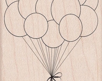 Rubber Stamp-Birthday Balloons, Hero Arts