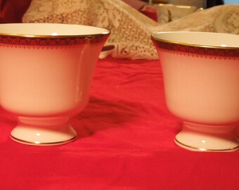 Wedgwood "Chester" Pattern Footed Tea Cups- Set of 2