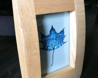 Navy Blue Maple in an Oblong Frame