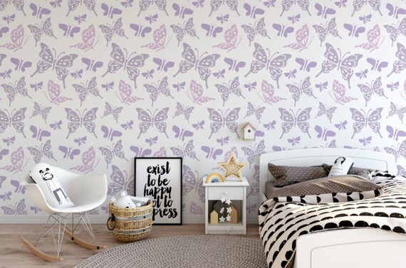 Lavender Butterfly Silhouette Removable Wallpaper Purple Lavender Butterfly Silhouette Removable Wallpaper Purple
