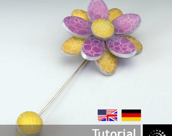 Polymer Clay PDF Tutorial "Etched Flower Brooch"