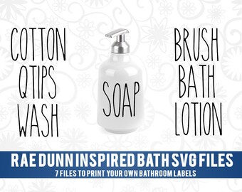 Rae Dunn SVG, Bathroom Labels, Farmhouse SVG, Rae Dunn Labels, Rae Dunn Inspired, SVG Files, Farmhouse, Bath Label svg, Bathroom Labels svg