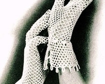 Crochet Pdf Pattern- Vintage Ladies Gloves of 1935