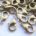 15pcs 15mm Lobster Clasp Raw Brass Clasp Loose Findings t061