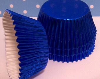 Blue Foil Standard Size Cupcake Liners- Choose Set of 50 or 100