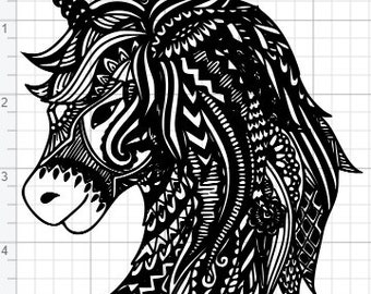 Download Mandala Unicorn Design SVG EPS DXF Studio 3 Cut File