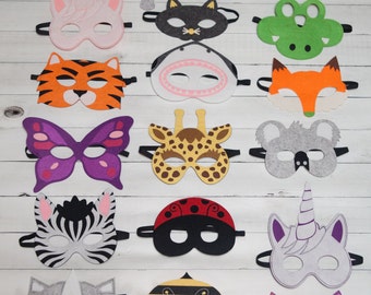 Animal Masks For Children Party Favor Zoo Safari Party Dress Up- Lot option