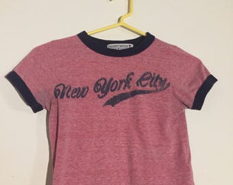 New York City cropped ringer t size xs