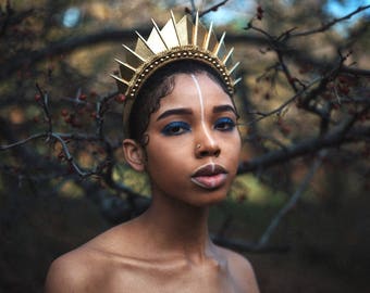 Golden Blade Hand Sewn Crown - Headpiece - by Loschy Designs
