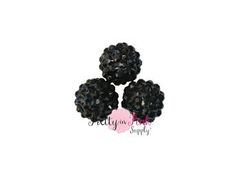 Black AB Berry Beads-DIY Jewelry-Beads-Resin Beads Jewelry supplies- Necklace- Chunky Beads- Bracelet- Sparkle Beads- Shiny Beads