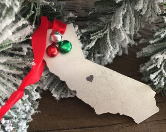 State Ornament Metal California Ornament Christmas Ornament CA Gift Ornament Gift California Christmas Ornament State Ornament Home is CA