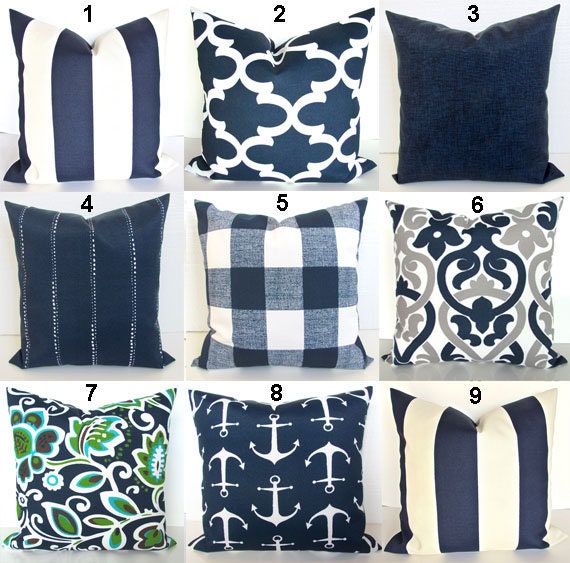 Blue Outdoor Pillow Navy Throw Covers