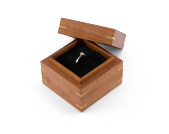 Wooden Proposal Ring Box made from Tasmanian Myrtle, Ring-Bearer Box, Wedding Ring Box, Engagement Ring Box