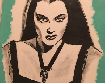 Lily Munster 9inx12in Painting
