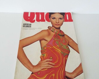 Vintage 1967 Queen Magazine Fashion Beauty Art Stirling Moss Travel Films Movies