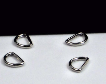 1/2 Inch D-Rings, 4 pc Set Silver D-Rings, Purse Strap Connectors, Silver Nickel Bag Hardware @ MeiMei Supplies in USA