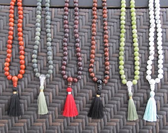 Custom made mala - 108 beads mala in 8mm stone - buddhist prayer necklace
