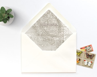 California Vintage Map A7 Envelope Liner